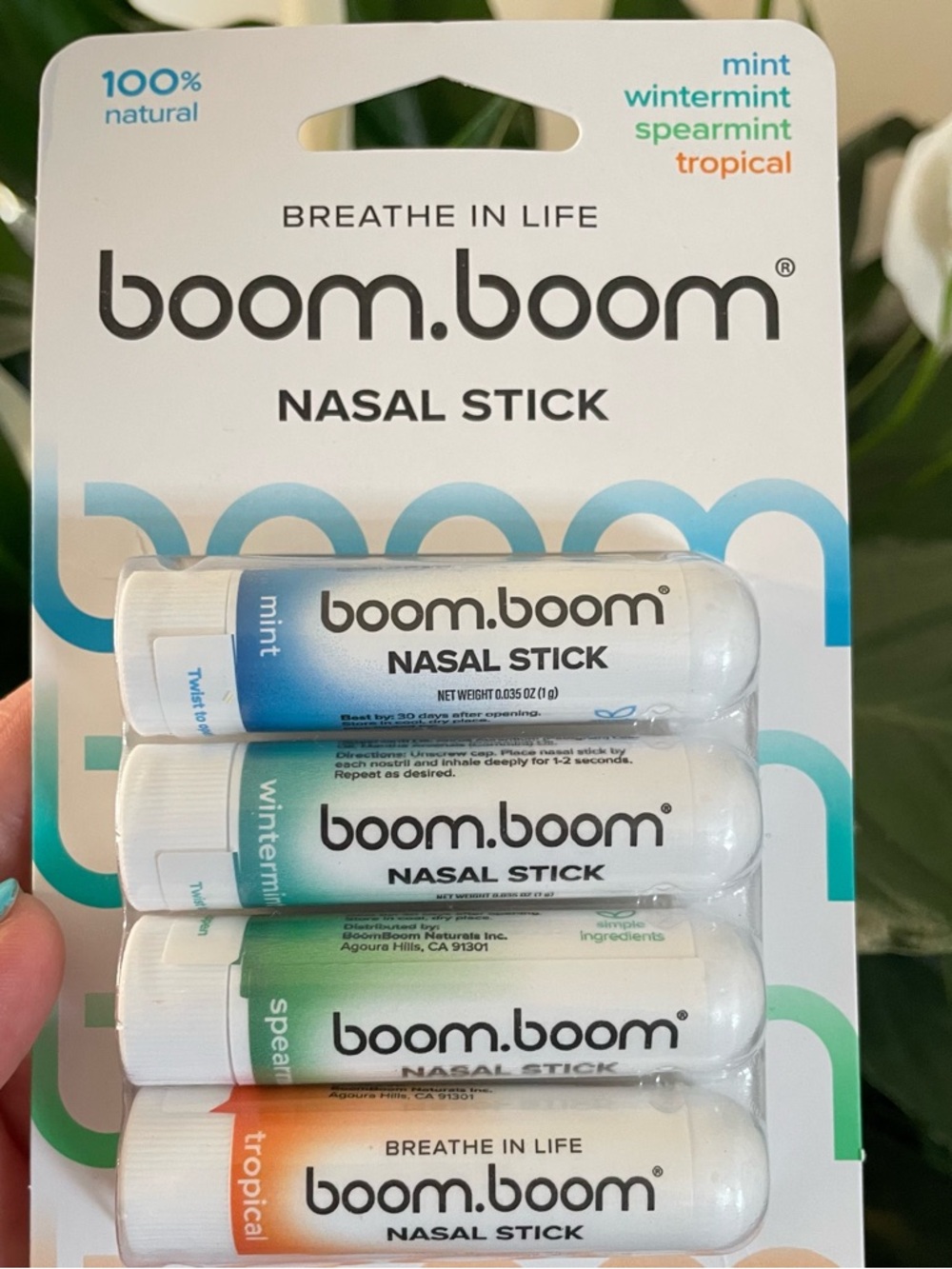 boom.boom Nasal Stick 4-Pack — Mint, Wintermint, Spearmint, Tropical